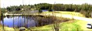 Vue du lac � partir de la galerie du chalet