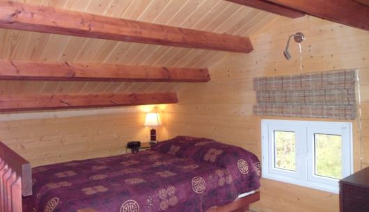 Chambre du # 3, avec lit double, sur la mezzanine (hauteur max. 6')