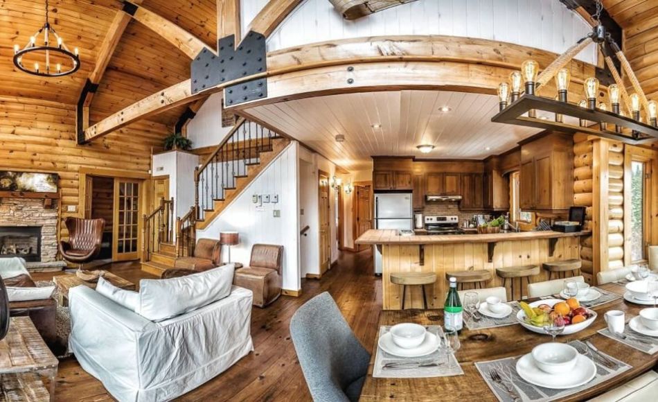 Chalet à louer en bois rond Laurentides