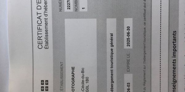 certificat d' enregistrement 24/25