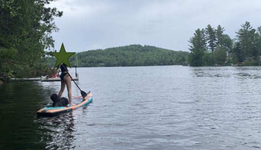 Le chalet est dans une baie du Lac, endroit paisible tout comme les riverains résidents permanents